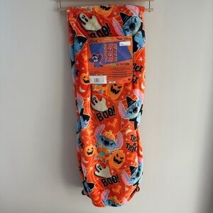 New Lilo & Stitch Disney Orange Throw Blanket Halloween Boo Stitch Tricks Ghost